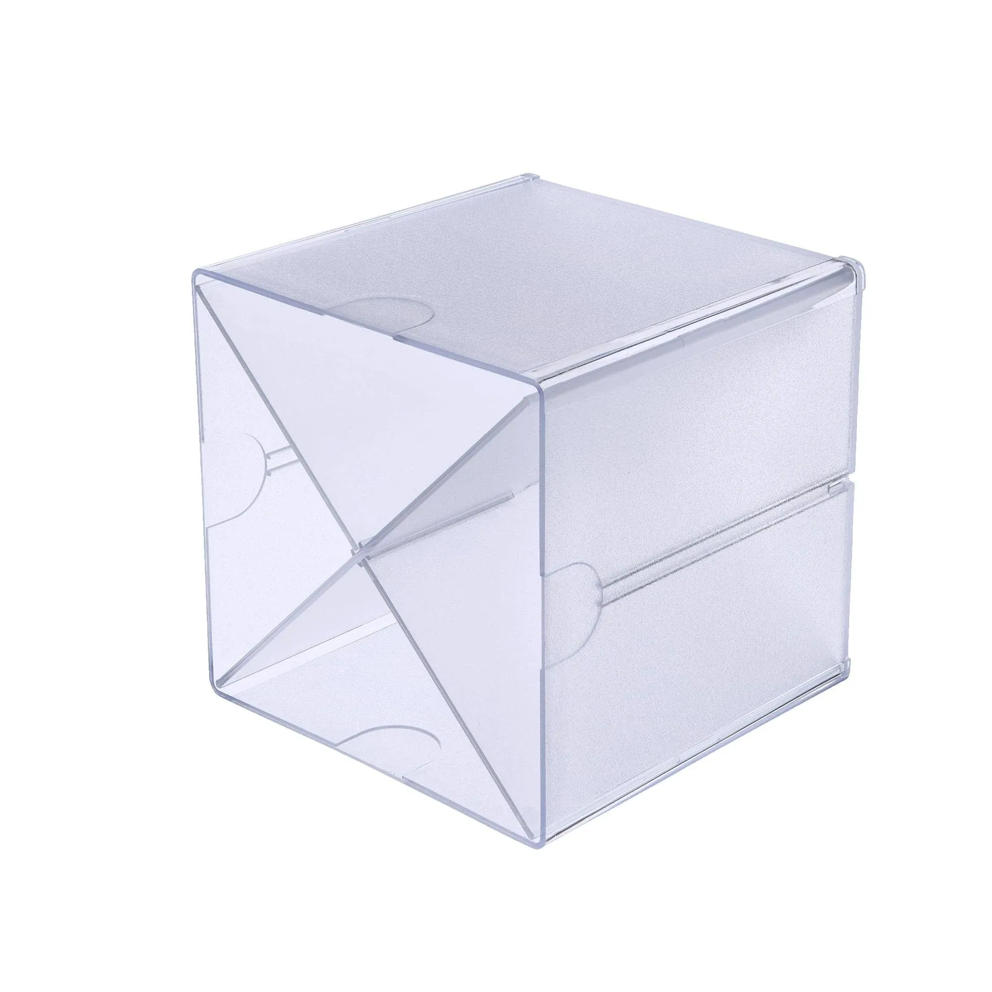 Deflecto Clear Plastic Stackable Cube with x Divider