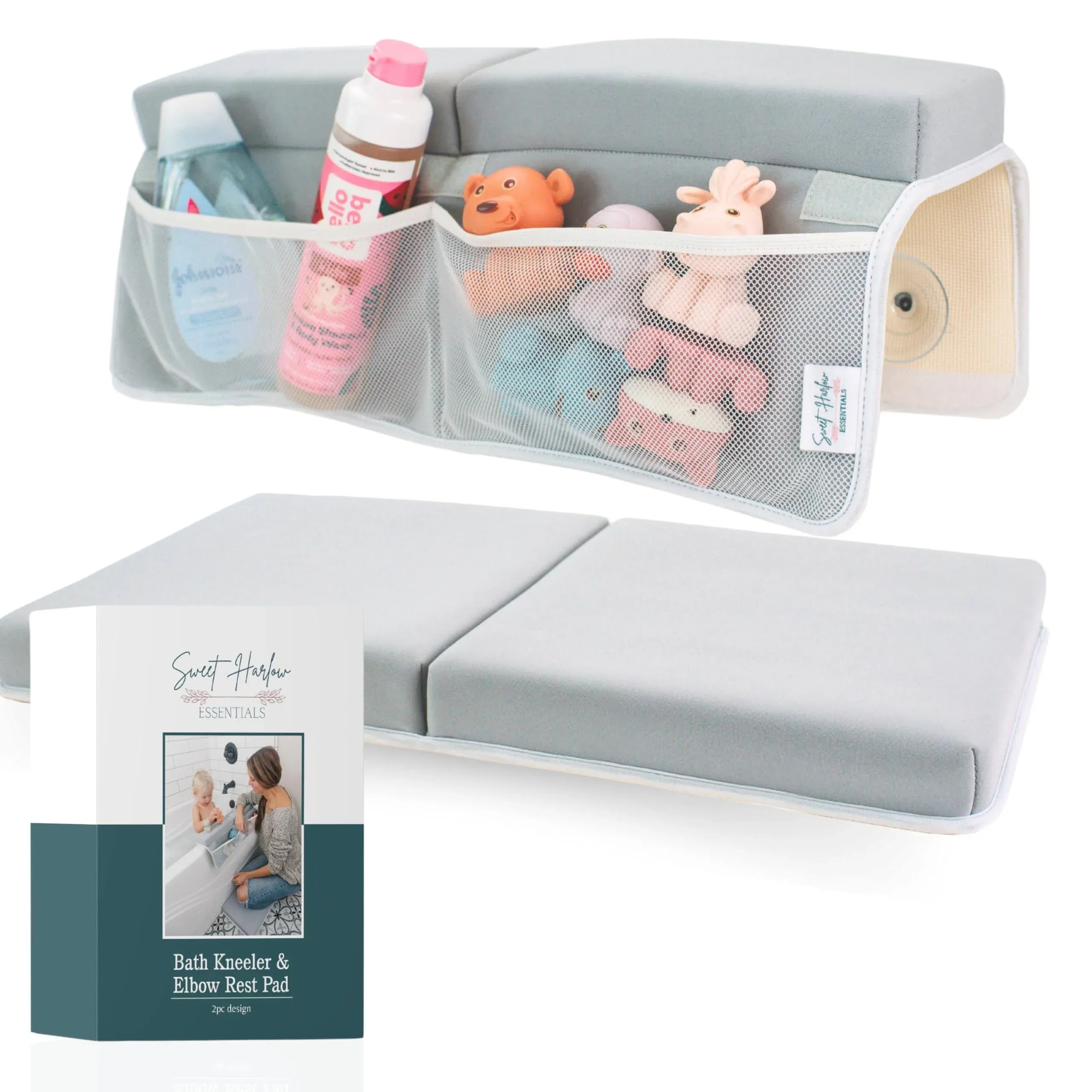 Comfortable Baby Bath Kneeler and Elbow Rest Pad Set | Baby Bath Essentials Tub Kneeler | Tub Kneeling Pad for Bathing Baby | Bath Kneeling Pad for