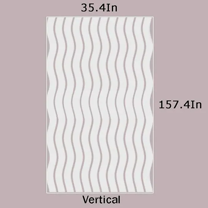  Window Film for Privacy and Light Protection，Non Adhesive 17.5In*78.7In Wavy