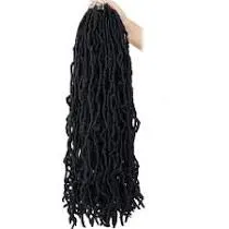 Youngther 24 Inch New Faux Locs Crochet Hair 6Pscks 84 stands Extensible New Goddess Soft Locs Crochet Hair Pre Looped Synthetic Crochet Braiding Hair for Black Women(24inch,6packs,1B)
