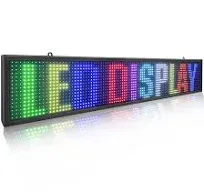 Programmable LED Sign P10 Indoor LED Display 39" x 7.5" Full Color Programmable Message Board with high Resolution LED Scrolling Display for Advertising