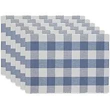 DII Orange Buffalo Check Ribbed Placemat (Set of 6)