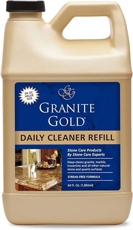 Granite Gold Daily Cleaner Refill Streak-Free Cleaning for Granite, Marble, Travertine, Quartz, Natural Stone Countertops, and Floors, 64 Fluid Ounces, 1-PackGranite Gold Daily Cleaner Refill Streak-Free Cleaning f…