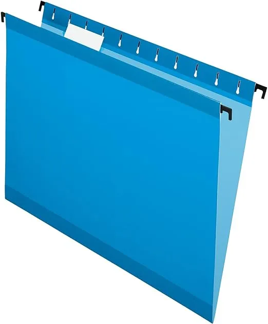 Pendaflex SureHook Letter 1/5 Tab Cut Hanging Folders, Blue - 20/Box