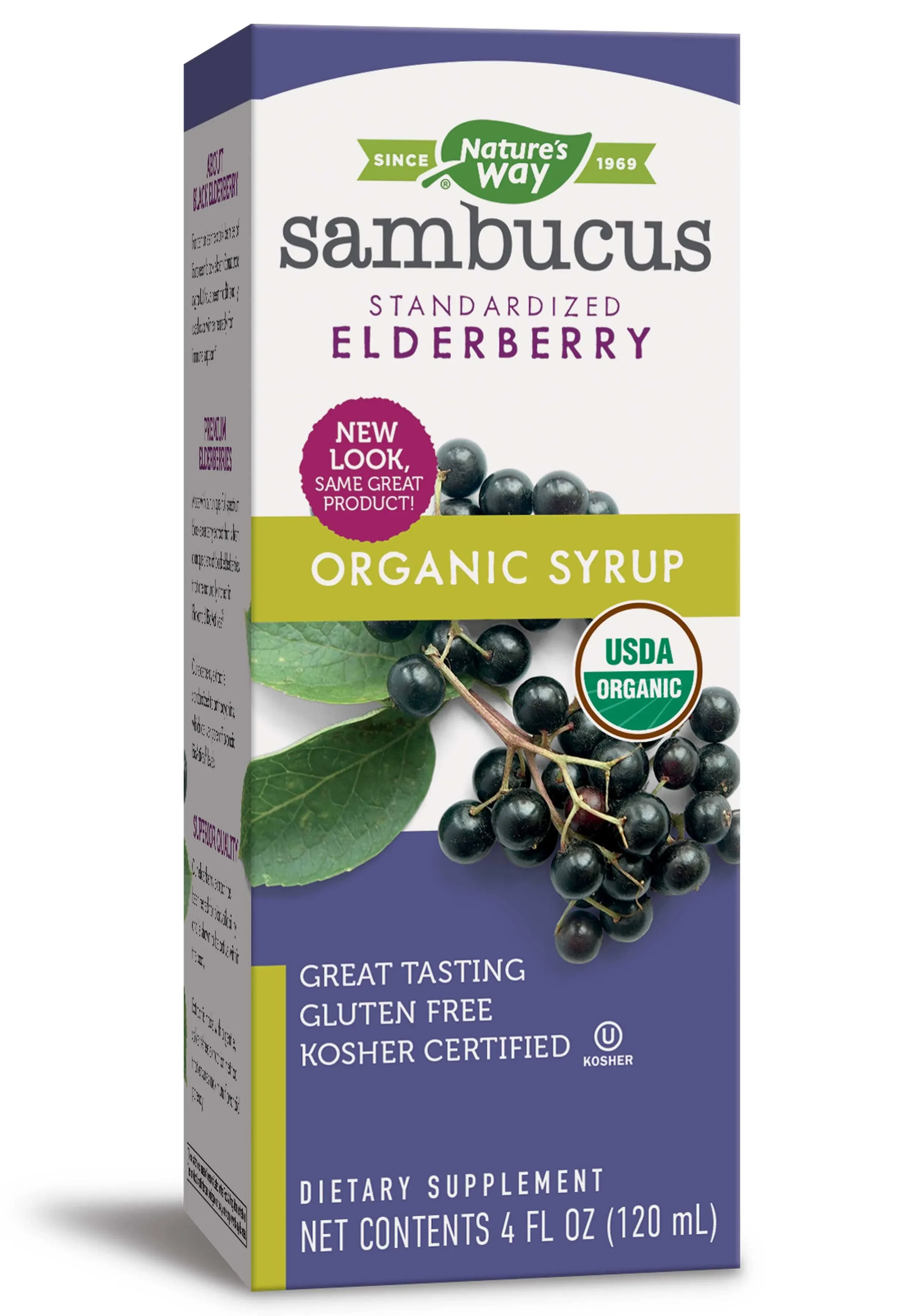 Nature's Way Sambucus Elderberry Organic Syrup, Traditional Immune Support*, 4 Ounce